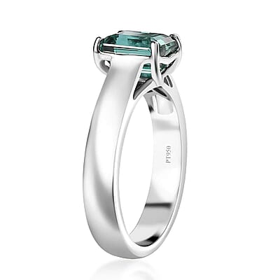 Certified & Appraised Rhapsody AAAA Pirineu Lagoon Tourmaline 2.62 ctw Solitaire Ring in 950 Platinum (Size 10.0) 8 Grams