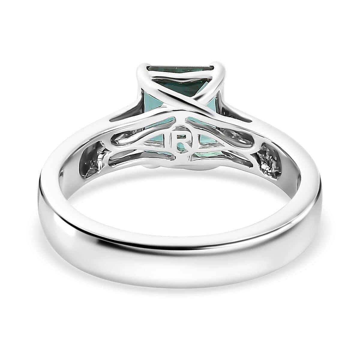 Certified & Appraised Rhapsody AAAA Pirineu Lagoon Tourmaline 2.62 ctw Solitaire Ring in 950 Platinum (Size 10.0) 8 Grams