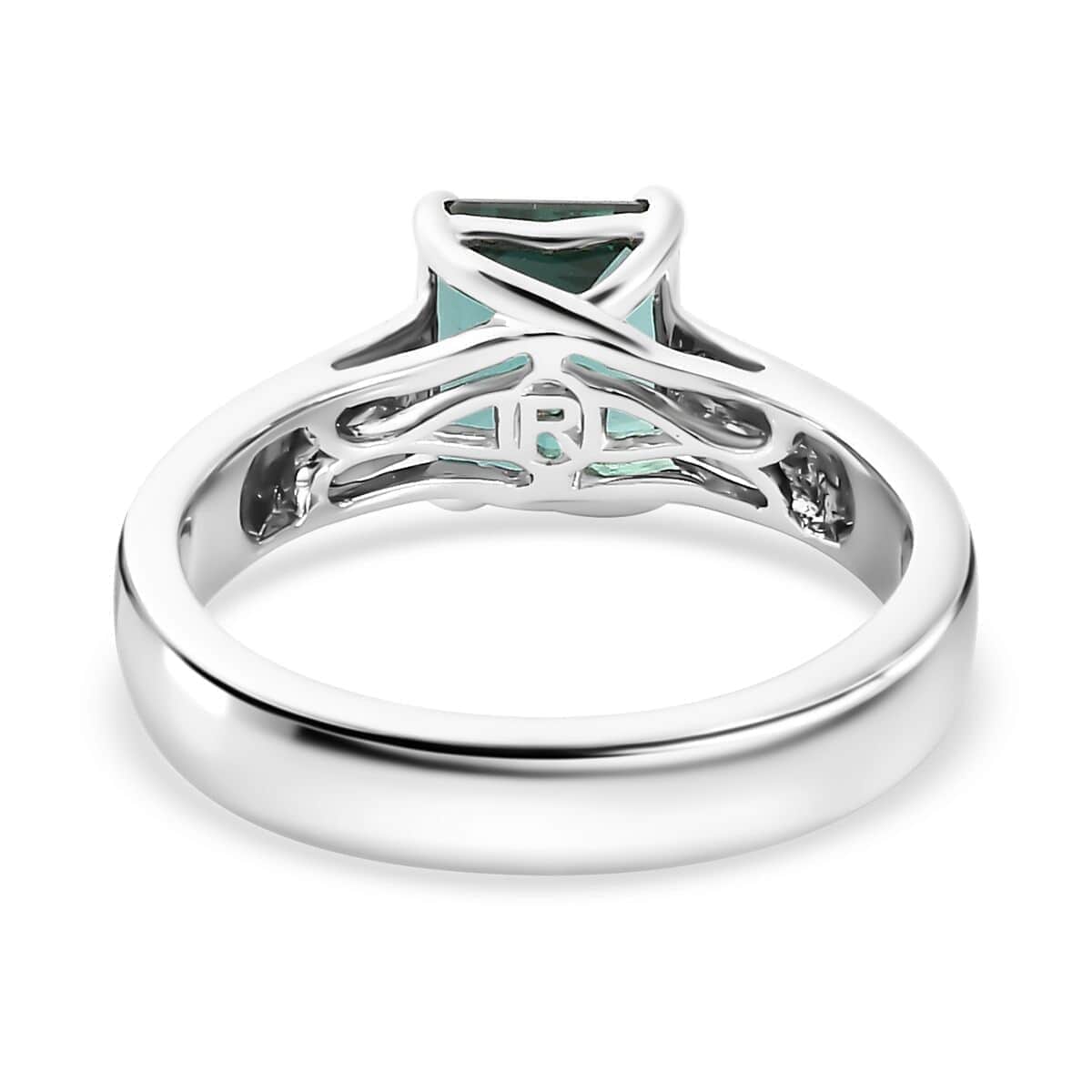 Certified & Appraised Rhapsody AAAA Pirineu Lagoon Tourmaline 2.62 ctw Solitaire Ring in 950 Platinum (Size 10.0) 8 Grams image number 4