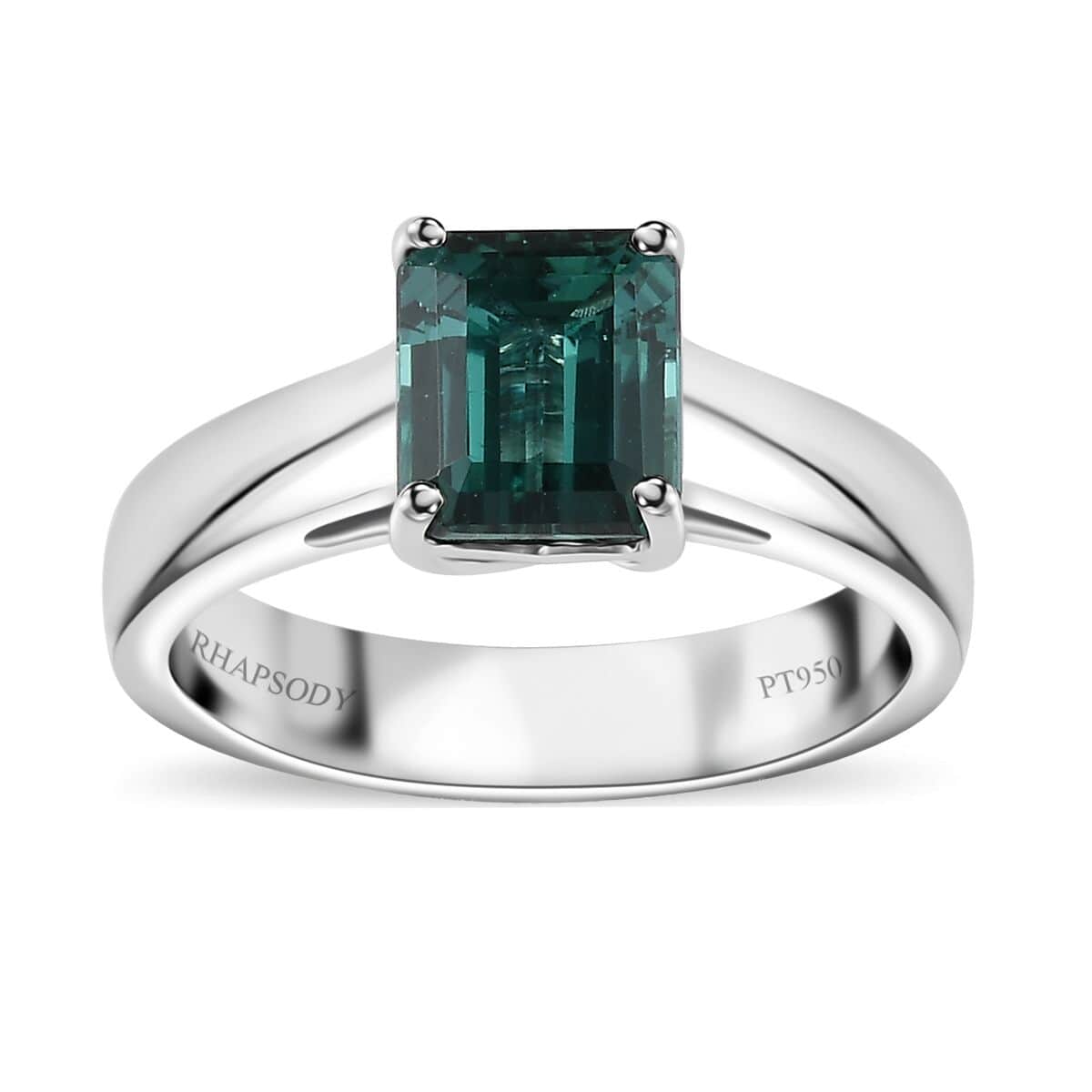 Certified & Appraised Rhapsody 950 Platinum AAAA Pirineu Lagoon Tourmaline Solitaire Ring (Size 7.0) 8 Grams 2.62 ctw image number 0