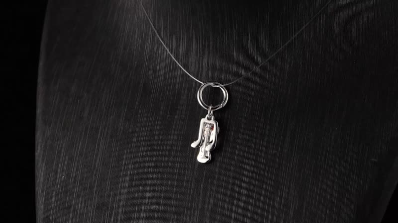 Enameled I Love Music Charm in Rhodium Over Sterling Silver
