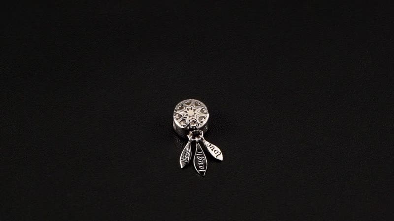 Live Laugh Love Charm in Rhodium Over Sterling Silver