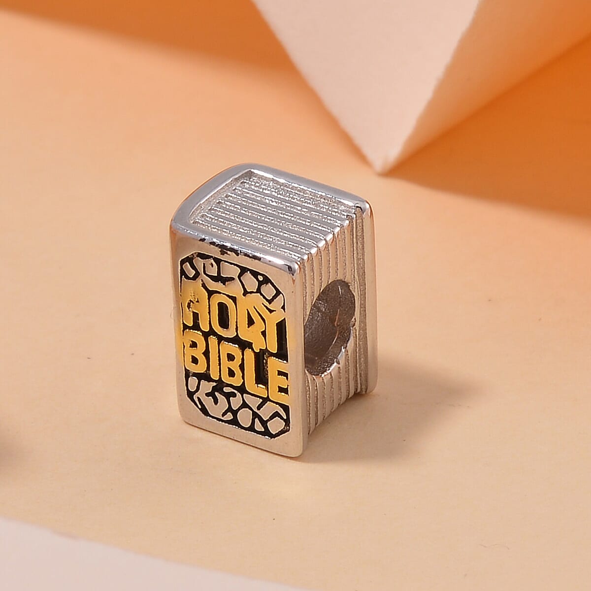 A Bible Charm in 14K YG Over and Black Oxidized Sterling Silver image number 1