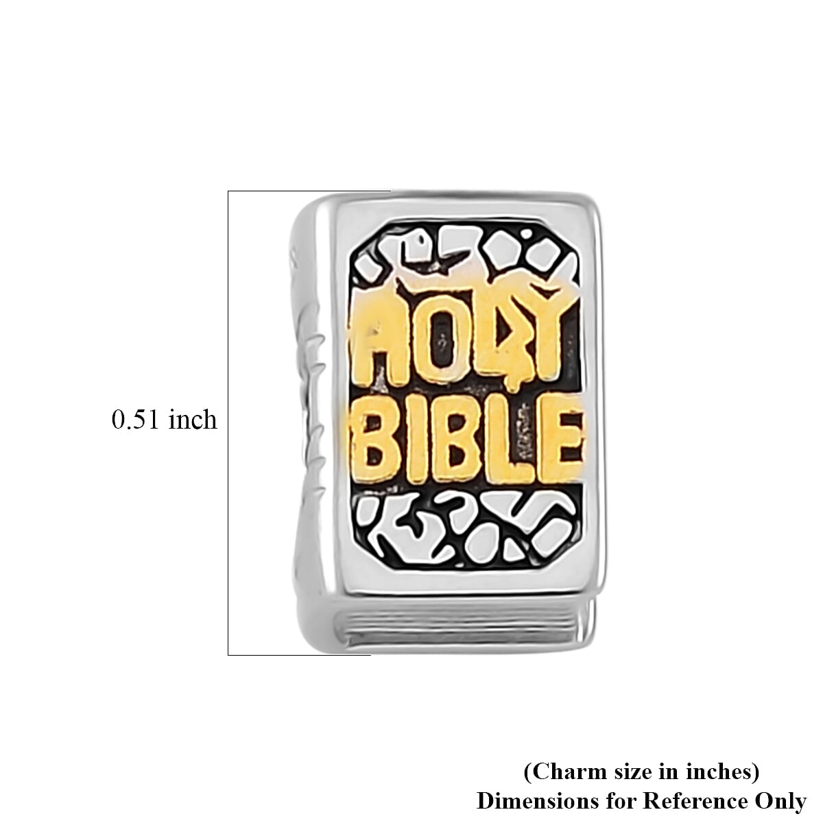 A Bible Charm in 14K YG Over and Black Oxidized Sterling Silver image number 4
