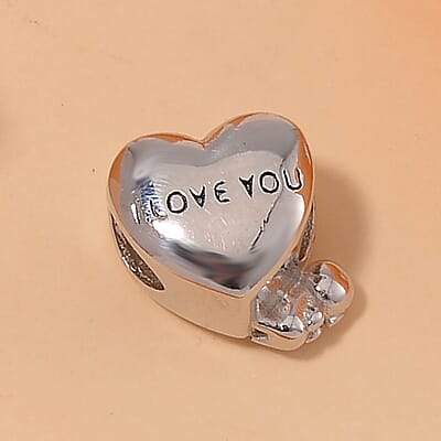 Mom Love Charm in Rhodium Over Sterling Silver 2.50 Grams