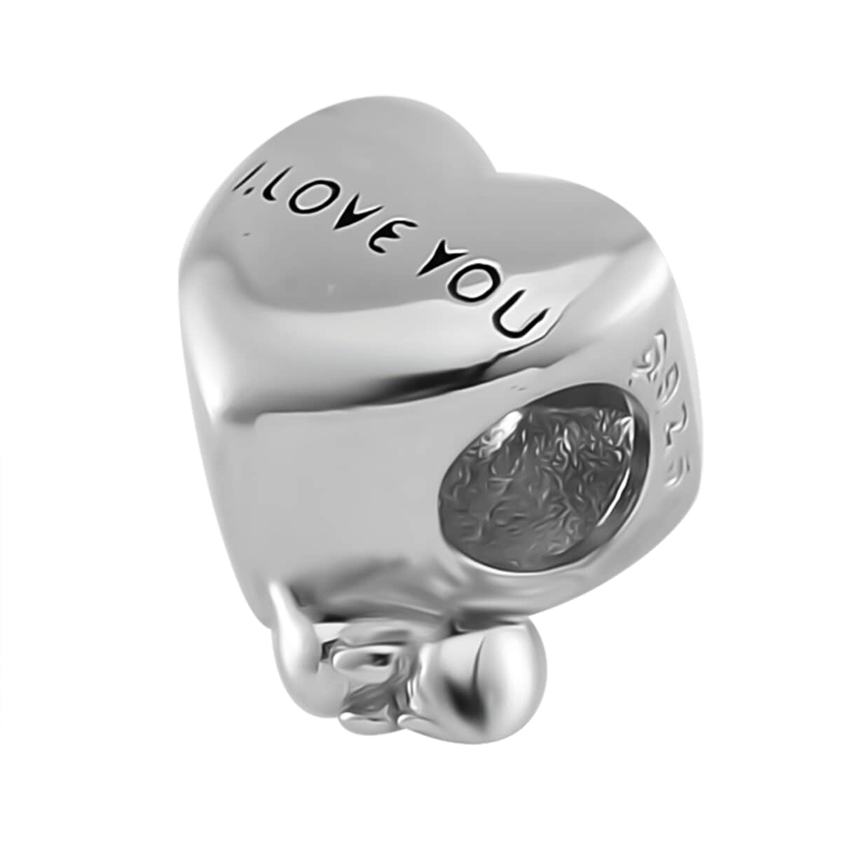 Mom Love Charm in Rhodium Over Sterling Silver (2.50 g) image number 2