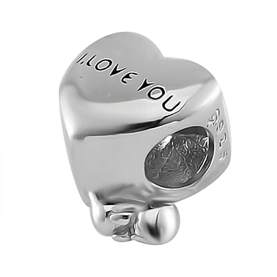 Mom Love Charm in Rhodium Over Sterling Silver 2.50 Grams