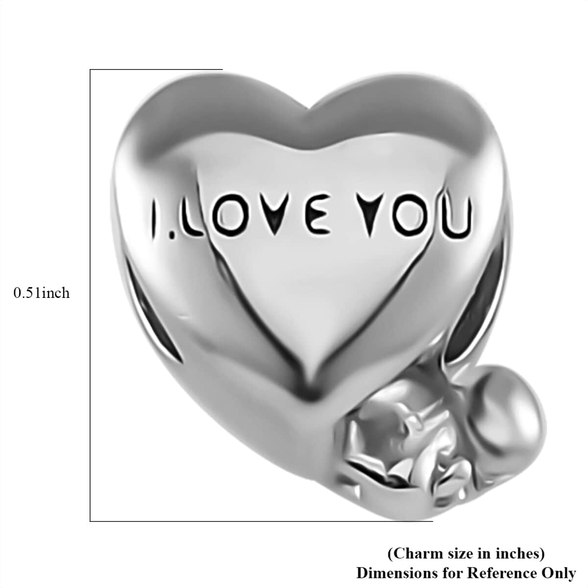 Mom Love Charm in Rhodium Over Sterling Silver (2.50 g) image number 4