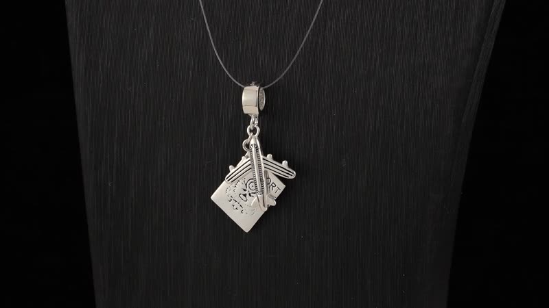 Passport Airplane Charm in Rhodium Over Sterling Silver 3.25 Grams