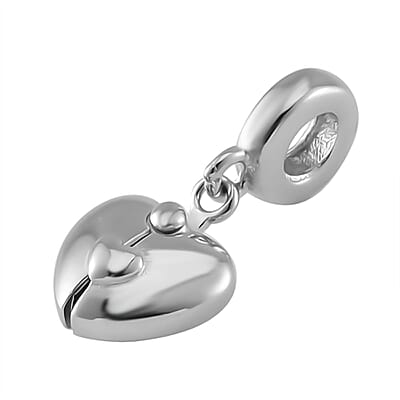 Love Charm in Rhodium Over Sterling Silver 3.25 Grams