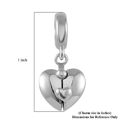 Love Charm in Rhodium Over Sterling Silver 3.25 Grams