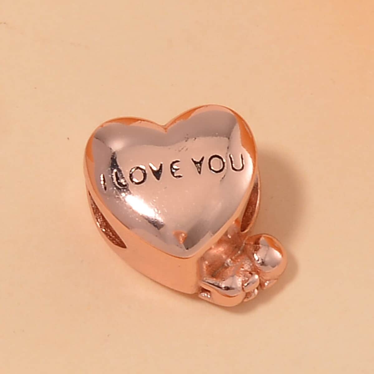 Mom Love Charm in 14K Rose Gold Over Sterling Silver 2.50 Grams image number 1