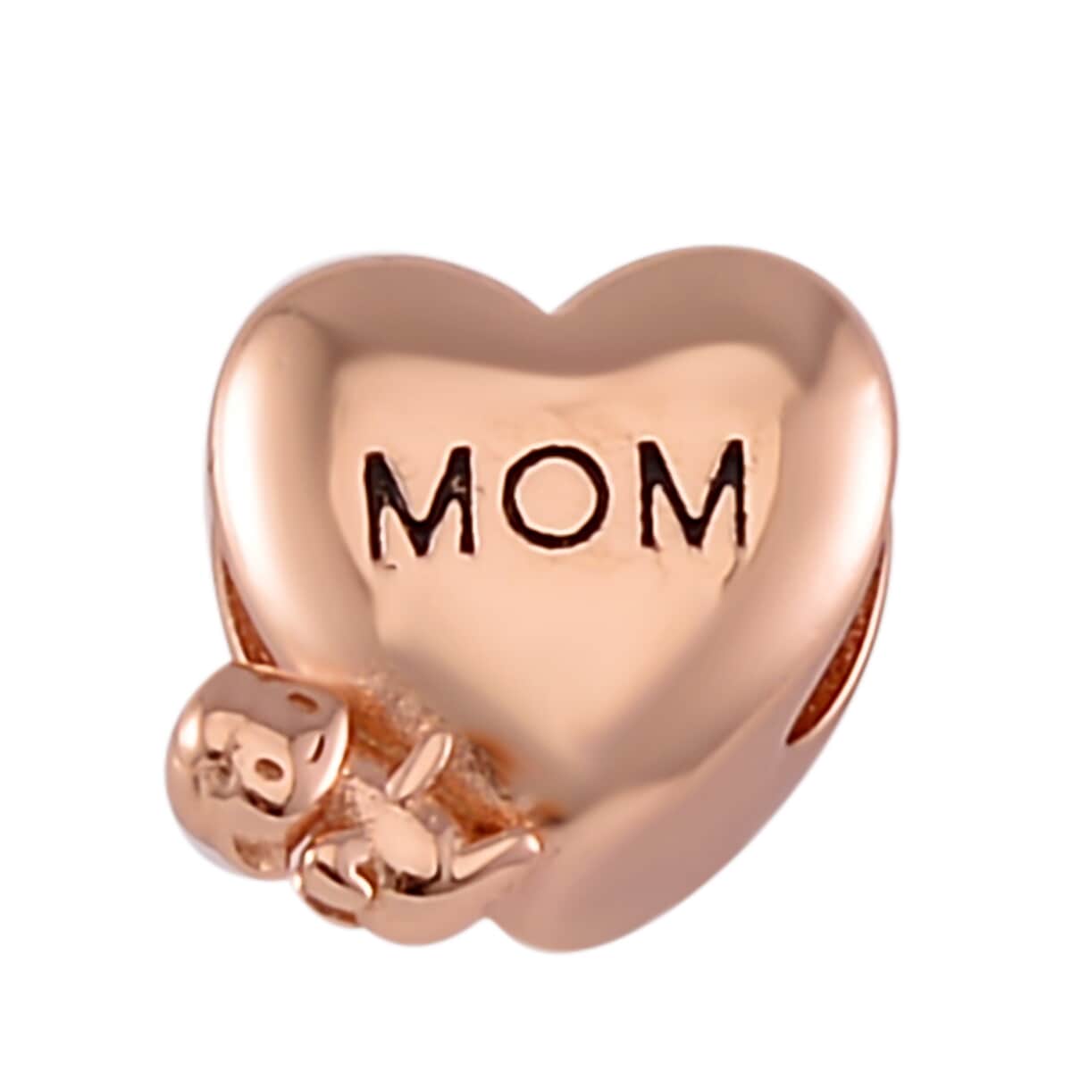 Mom Love Charm in 14K Rose Gold Over Sterling Silver 2.50 Grams image number 3