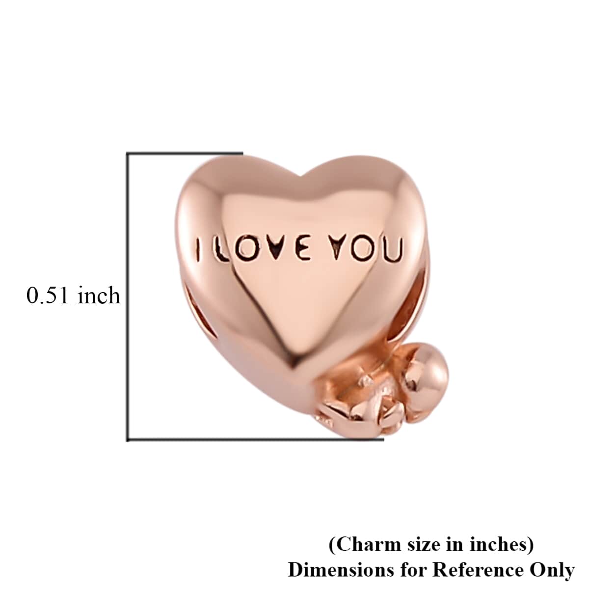 Mom Love Charm in 14K Rose Gold Over Sterling Silver 2.50 Grams image number 4