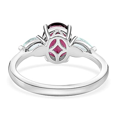 Certified & Appraised Rhapsody AAAA Ouro Fino Rubellite and Paraiba Tourmaline 2.75 ctw Ring in 950 Platinum (Size 10.0) 5.15 Grams
