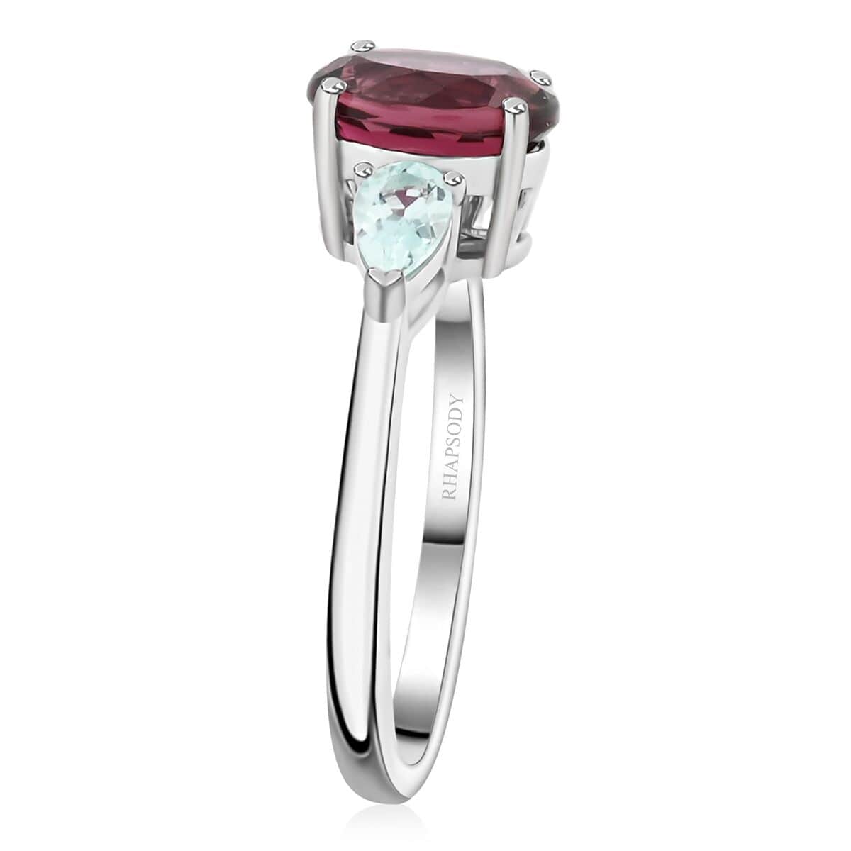 Certified & Appraised Rhapsody 950 Platinum AAAA Ouro Fino Rubellite and Paraiba Tourmaline Ring (Size 6.0) 5.15 Grams 2.75 ctw image number 2