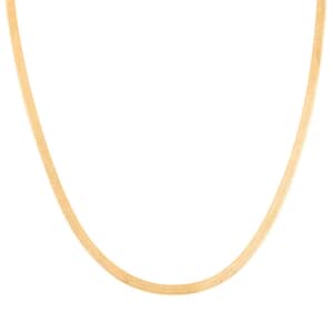 14K Yellow Gold Over Sterling Silver Herringbone Chain Necklace 18 Inches 9.50 Grams