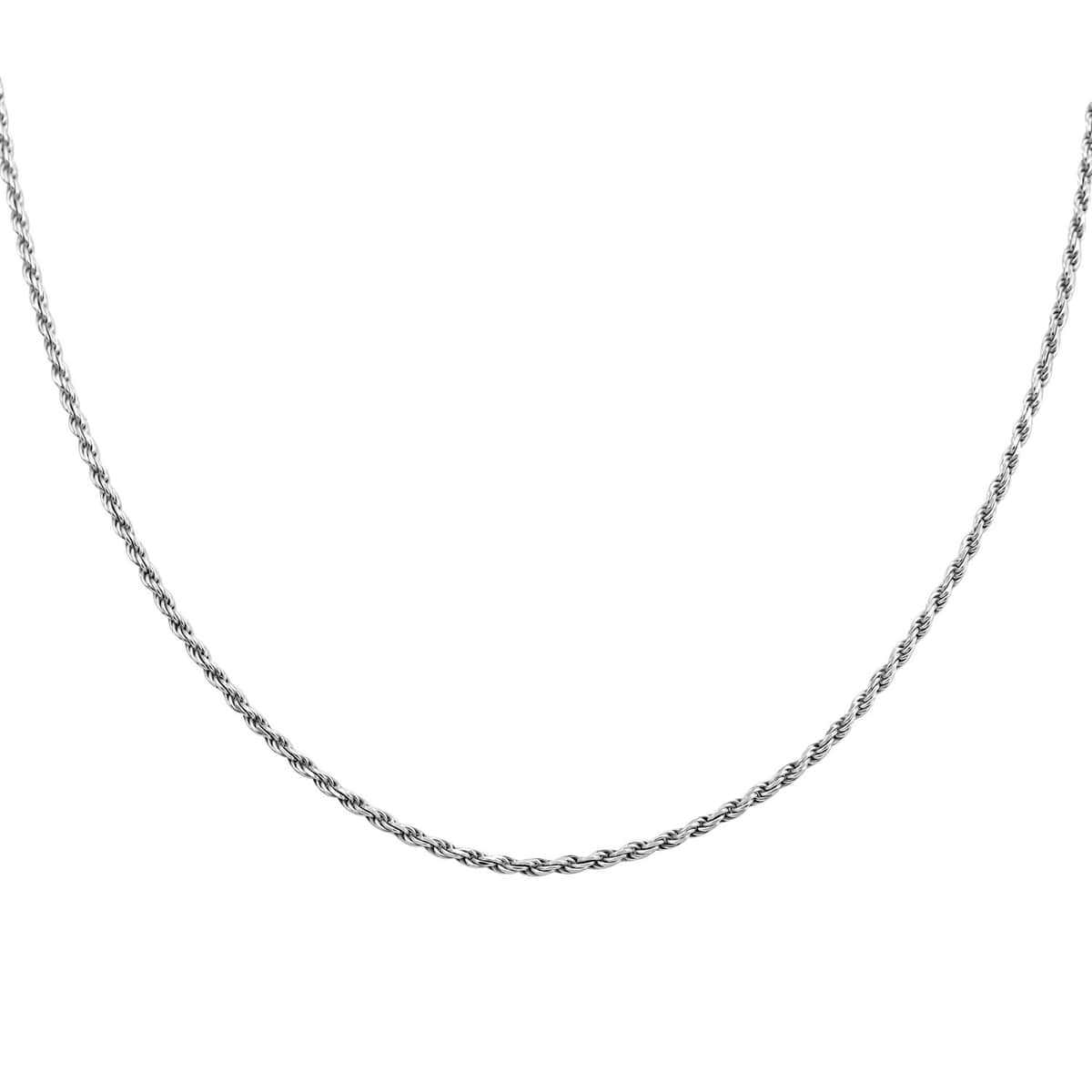 Sterling Silver Rope Necklace 24 Inches 8.90 Grams image number 0