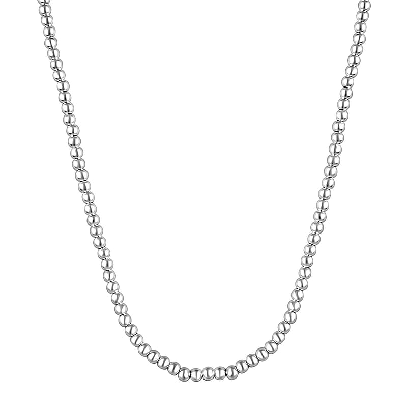 Sterling Silver Beaded Necklace 18 Inches 15.80 Grams