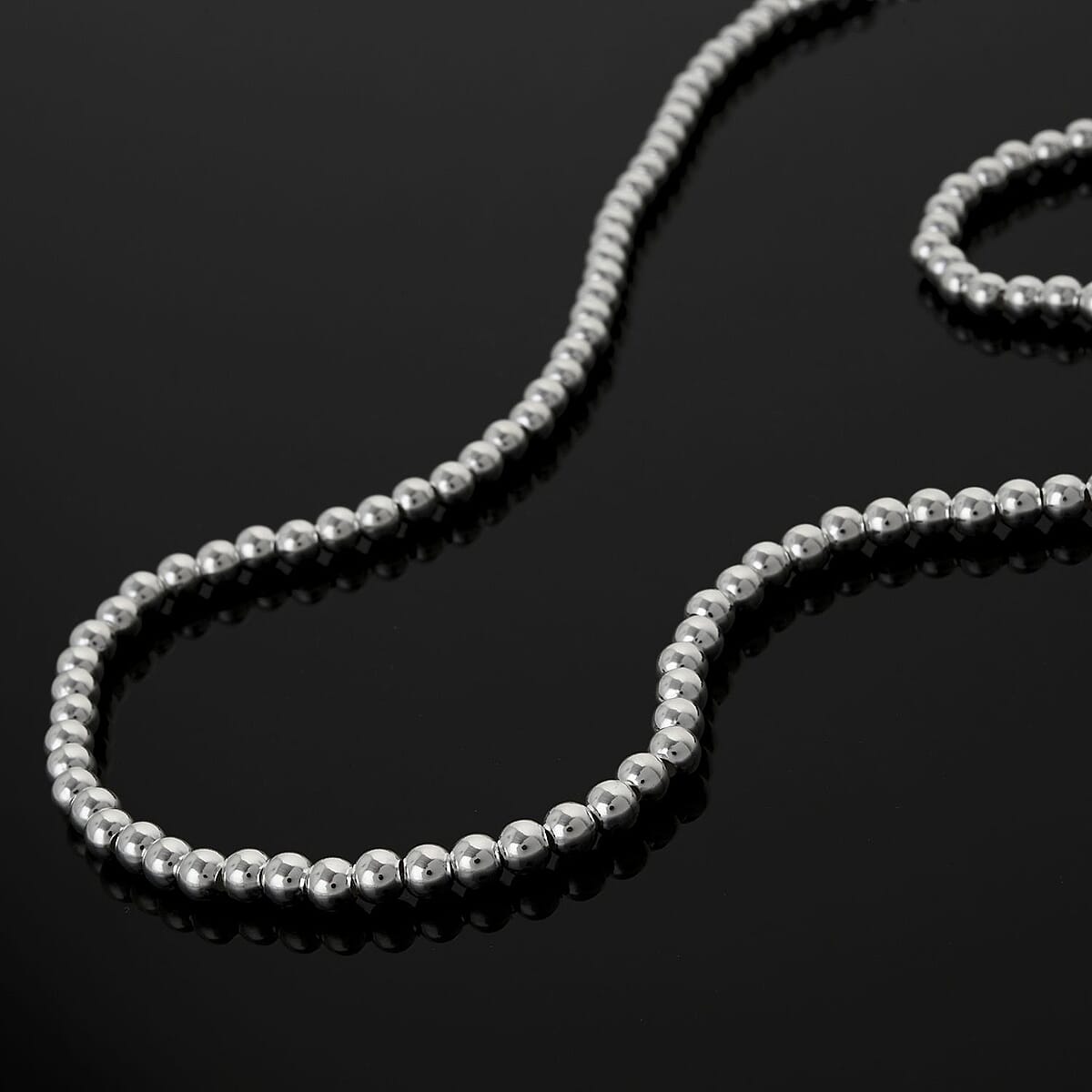 Sterling Silver Beaded Necklace 18 Inches 15.80 Grams image number 1