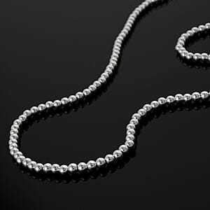 Sterling Silver Beaded Necklace 18 Inches 15.80 Grams