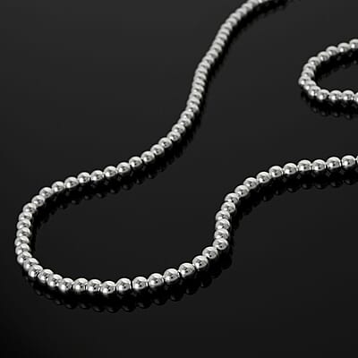 Sterling Silver Beaded Necklace 18 Inches 15.80 Grams
