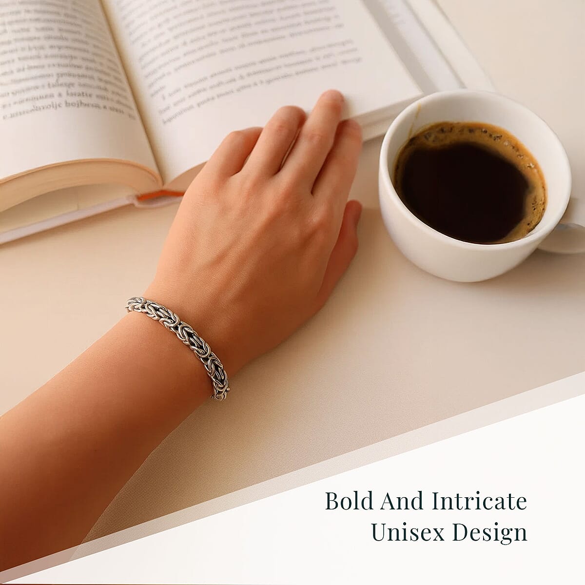 Oxidized Over Sterling Silver Bracelet (7.50 In) 14 Grams image number 1