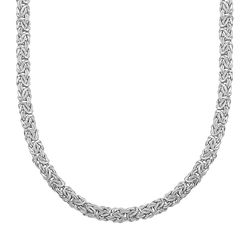 Byzantine Necklace in Sterling Silver 35.20 Grams 20 Inches