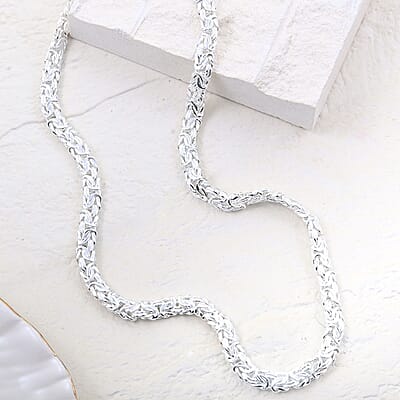 Byzantine Necklace in Sterling Silver 35.20 Grams 20 Inches