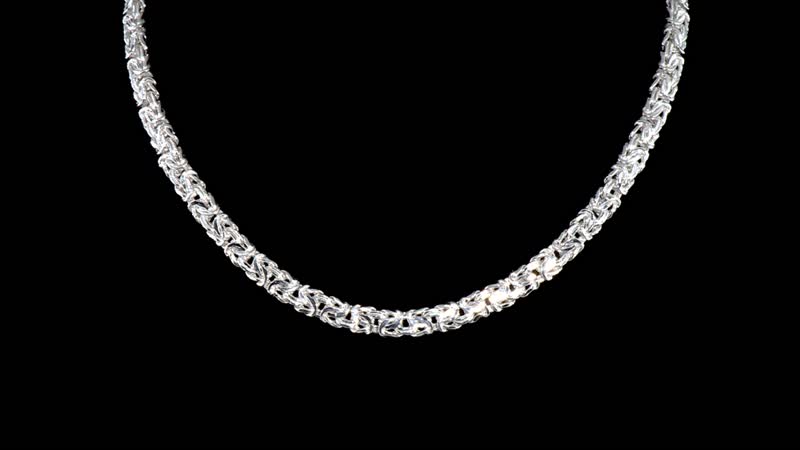 Byzantine Necklace in Sterling Silver 35.20 Grams 20 Inches