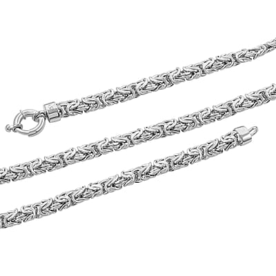 Byzantine Necklace in Sterling Silver 35.20 Grams 20 Inches