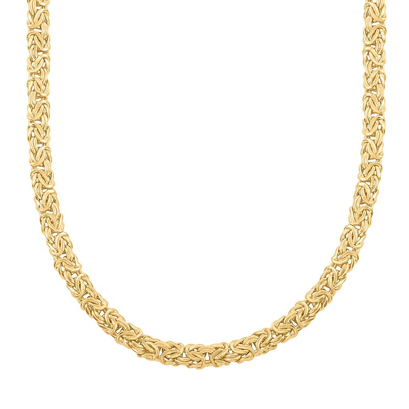 Byzantine Necklace in 14K Yellow Gold Over Sterling Silver 34.90 Grams 20 Inches