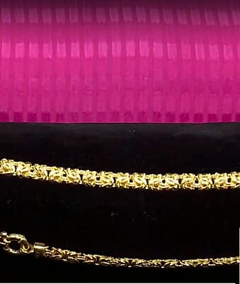 Byzantine Necklace in 14K Yellow Gold Over Sterling Silver 34.90 Grams 20 Inches
