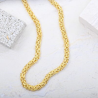 Byzantine Necklace in 14K Yellow Gold Over Sterling Silver 34.90 Grams 20 Inches