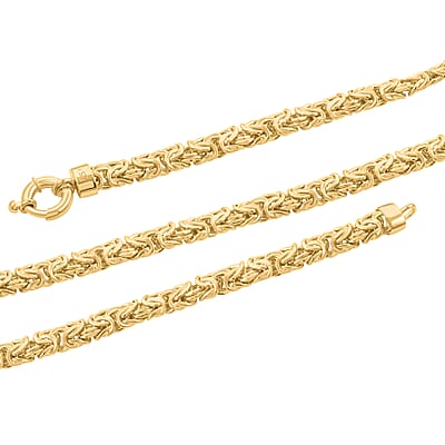 Byzantine Necklace in 14K Yellow Gold Over Sterling Silver 34.90 Grams 20 Inches