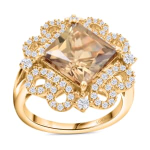 Certified & Appraised Luxoro 14K Yellow Gold AAA Turkizite and I2 Diamond Ring (Size 6.0) 6.35 Grams 4.75 ctw