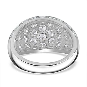 Simulated Diamond 8.09 ctw Ring in Rhodium Over Sterling Silver (Size 8)