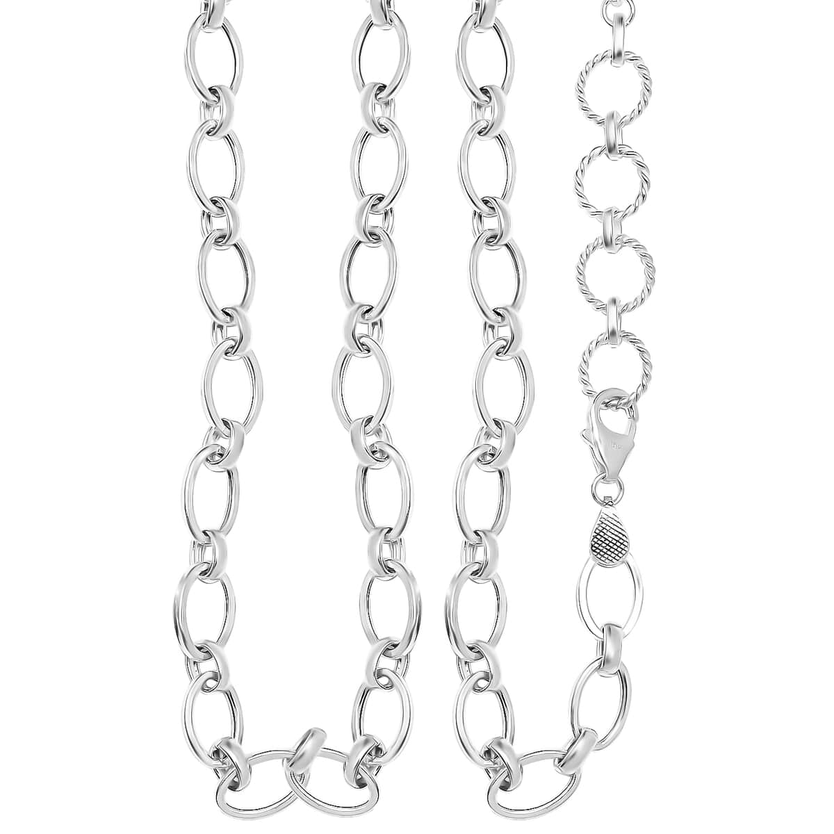 Artisan Crafted Sterling Silver Link Necklace 18 Inches 13.60 Grams image number 0