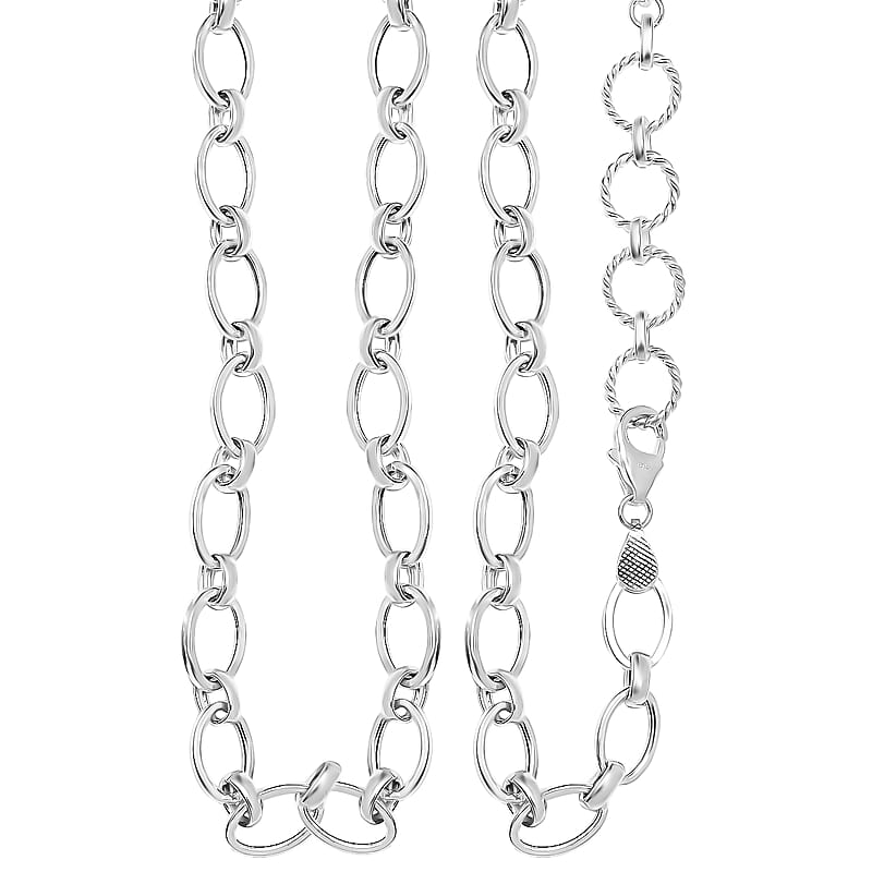 Artisan Crafted Sterling Silver Link Necklace 18 Inches 13.60 Grams