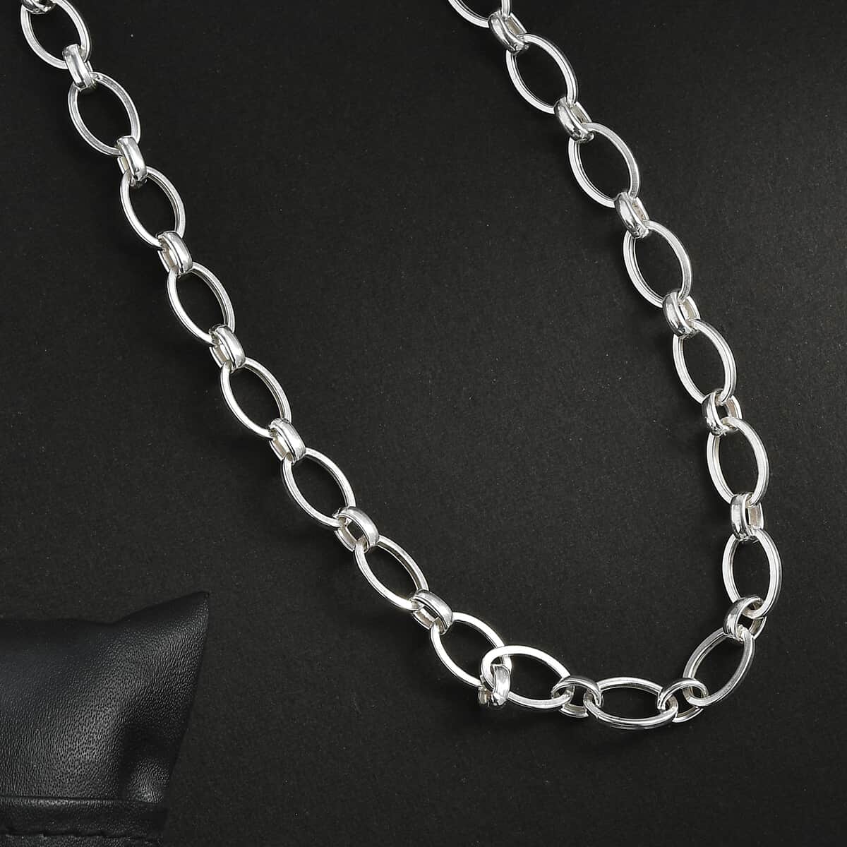 Artisan Crafted Sterling Silver Link Necklace 18 Inches 13.60 Grams image number 1