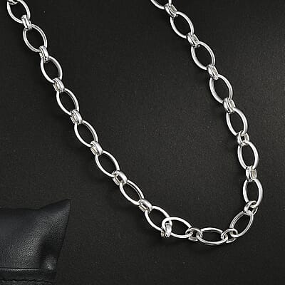Artisan Crafted Sterling Silver Link Necklace 18 Inches 13.60 Grams