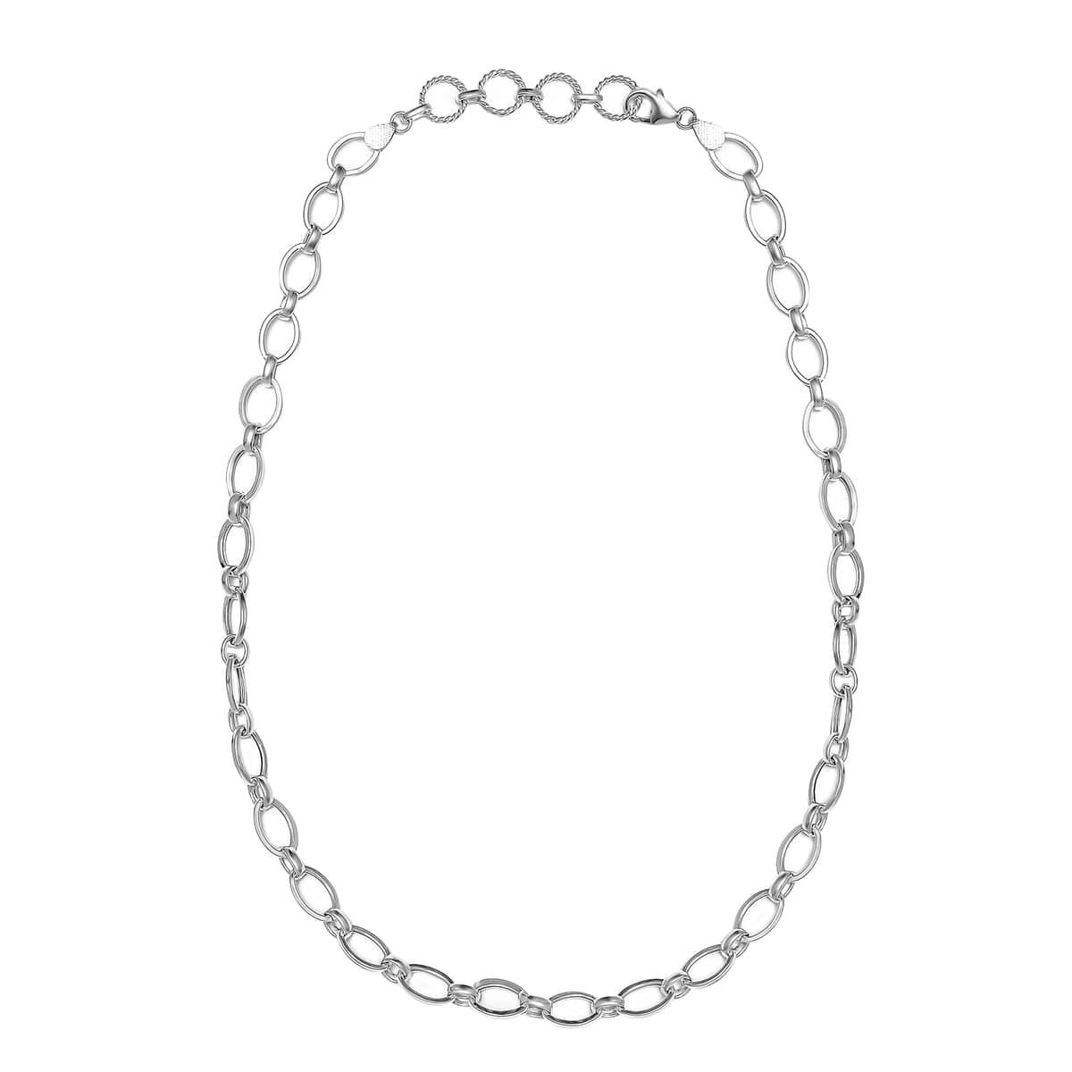 Artisan Crafted Sterling Silver Link Necklace 18 Inches 13.60 Grams image number 3