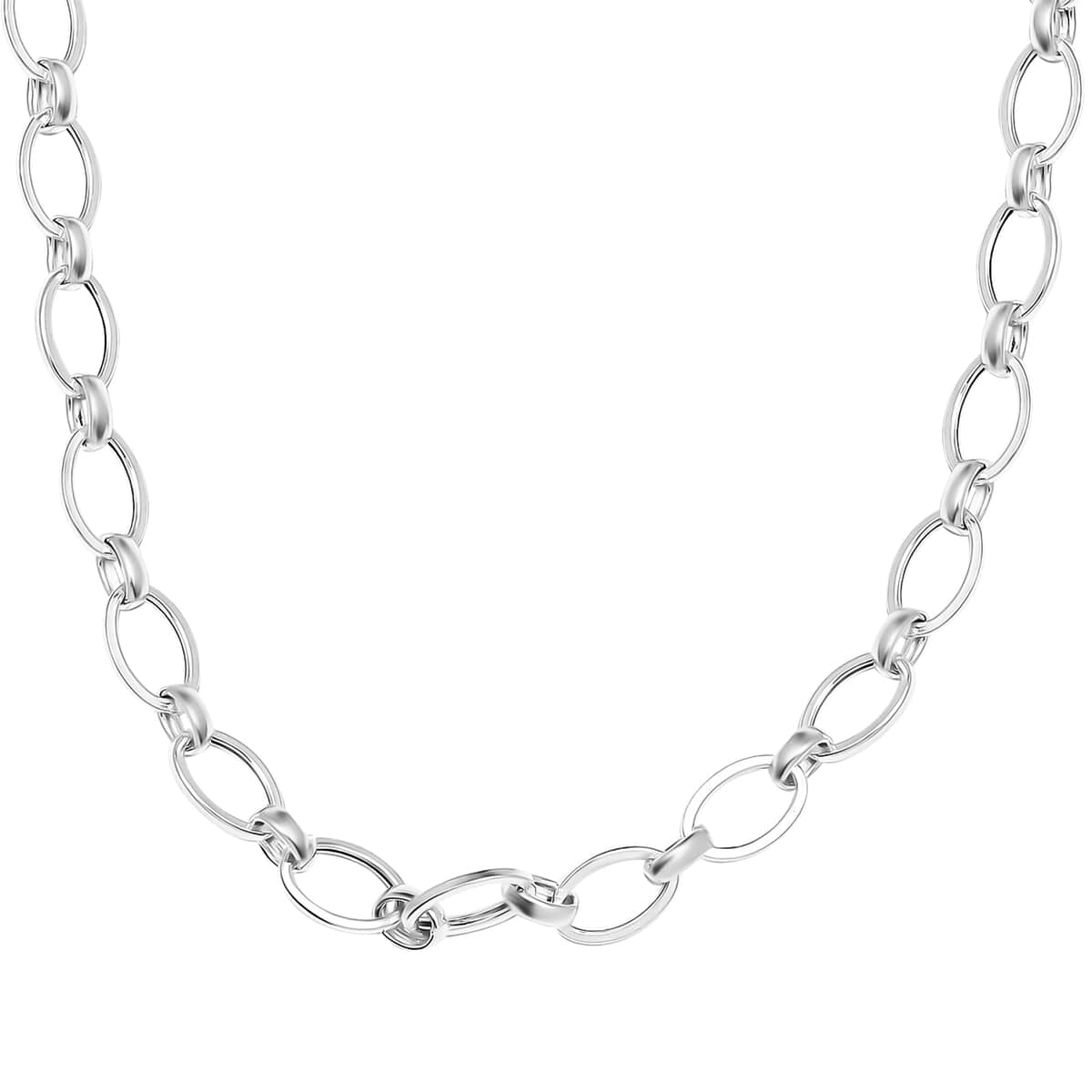 Artisan Crafted Sterling Silver Link Necklace 18 Inches 13.60 Grams image number 4