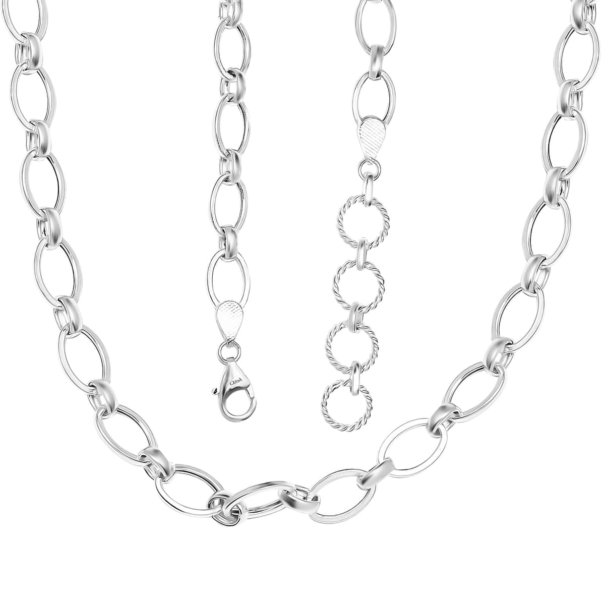 Artisan Crafted Sterling Silver Link Necklace 18 Inches 13.60 Grams image number 5