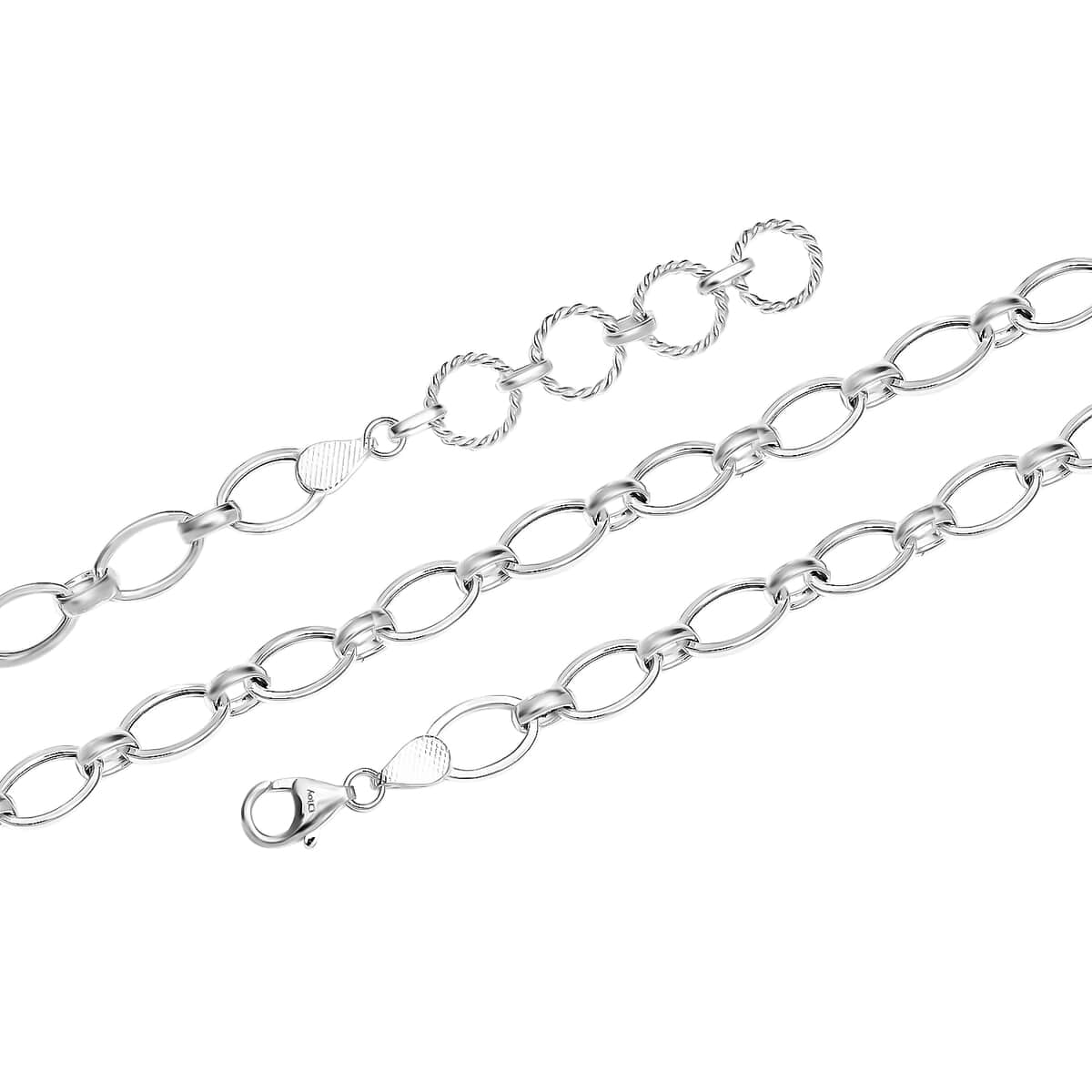 Artisan Crafted Sterling Silver Link Necklace 18 Inches 13.60 Grams image number 6