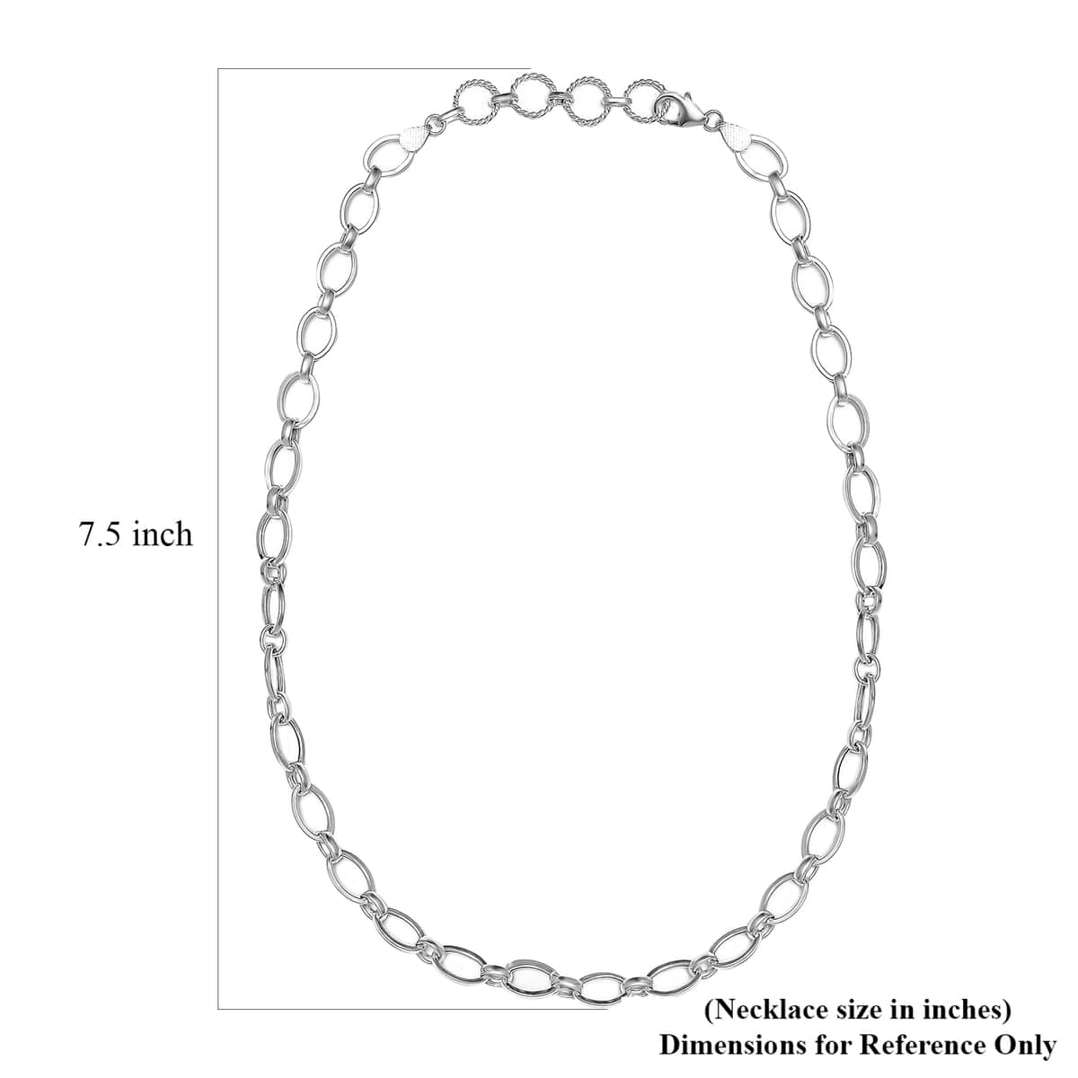 Artisan Crafted Sterling Silver Link Necklace 18 Inches 13.60 Grams image number 7