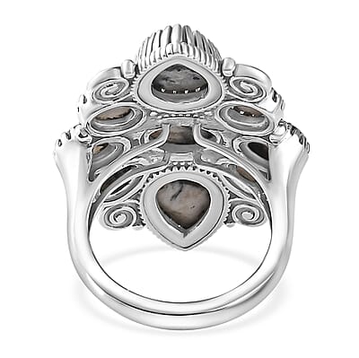 Artisan Crafted White Buffalo 8.10 ctw Ring in Sterling Silver (Size 7.0)