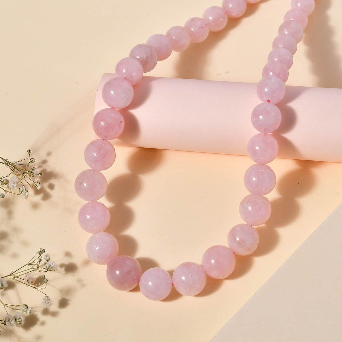 D'Joy Pink Morganite  Beads Necklace (Size - 18) in 18K YG Vermeil Sterling Silver 360.00 ctw image number 1