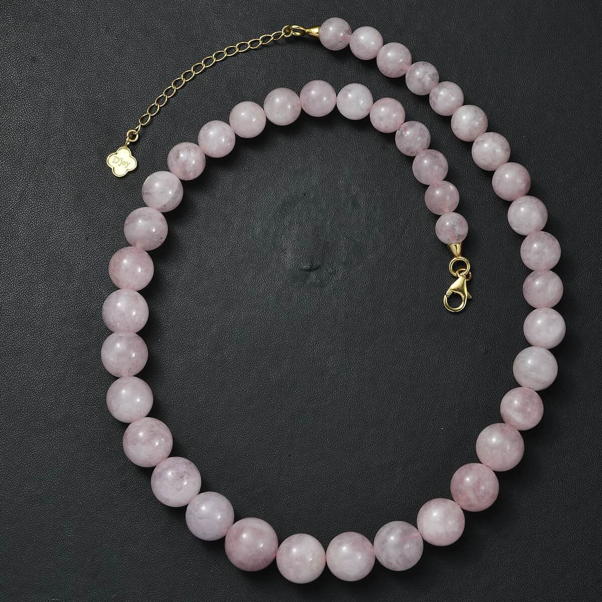 D'Joy Pink Morganite  Beads Necklace (Size - 18) in 18K YG Vermeil Sterling Silver 360.00 ctw image number 3