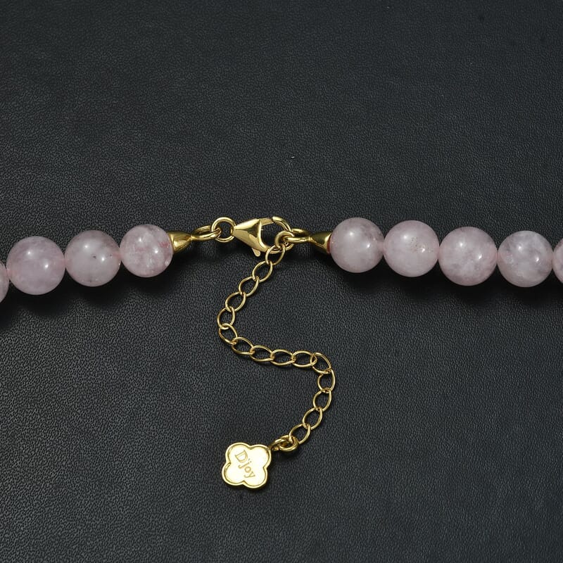 D'Joy Pink Morganite 360.00 ctw Beaded Necklace in 18K Vermeil Yellow Gold Over Sterling Silver 18 Inches